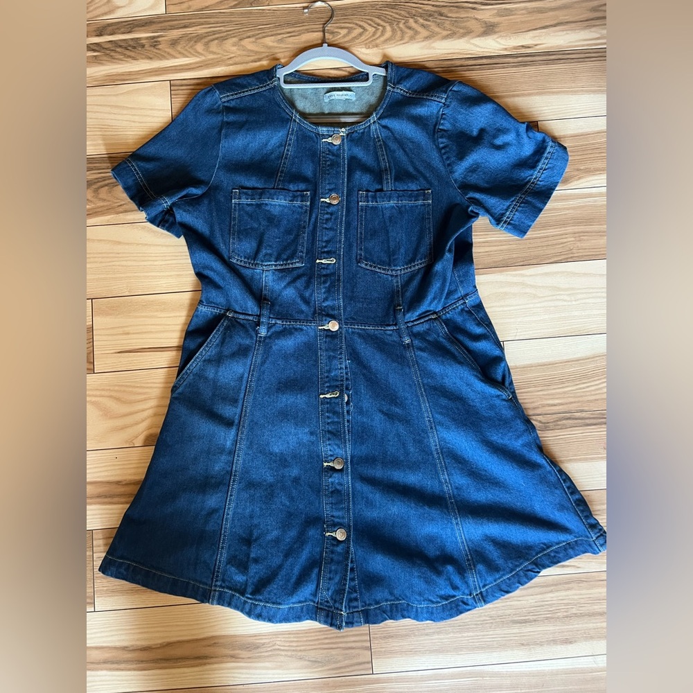 Casual Blue Denim Dress for Women